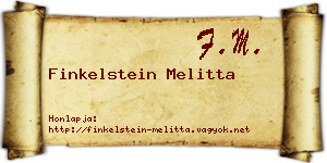 Finkelstein Melitta névjegykártya